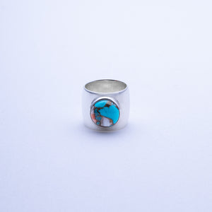 ANCIENT DOME PINKY RING / OYSTER COPPER TURQUOISE